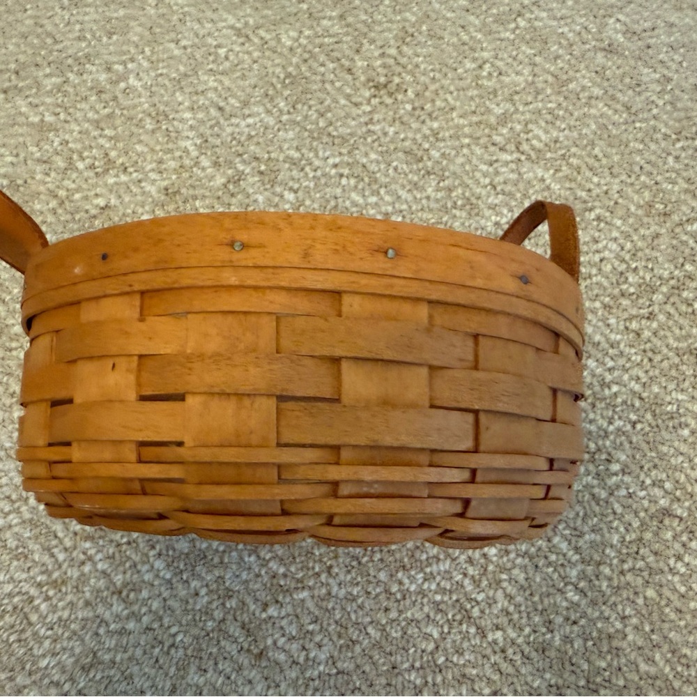 Longaberger 10” Round Natural Wood Basket
